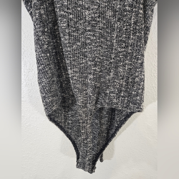 *NWT* Express Black/White Lace-Up Ribbed Bodysuit Festival Dark Academia Edgy, S - Picture 6 of 7